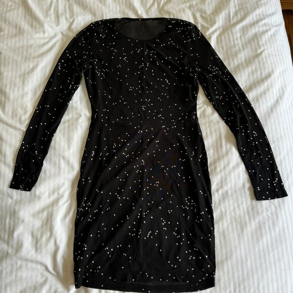 NWOT Fuego Sheer Sparkle Mini Dress - Picture 2 of 5
